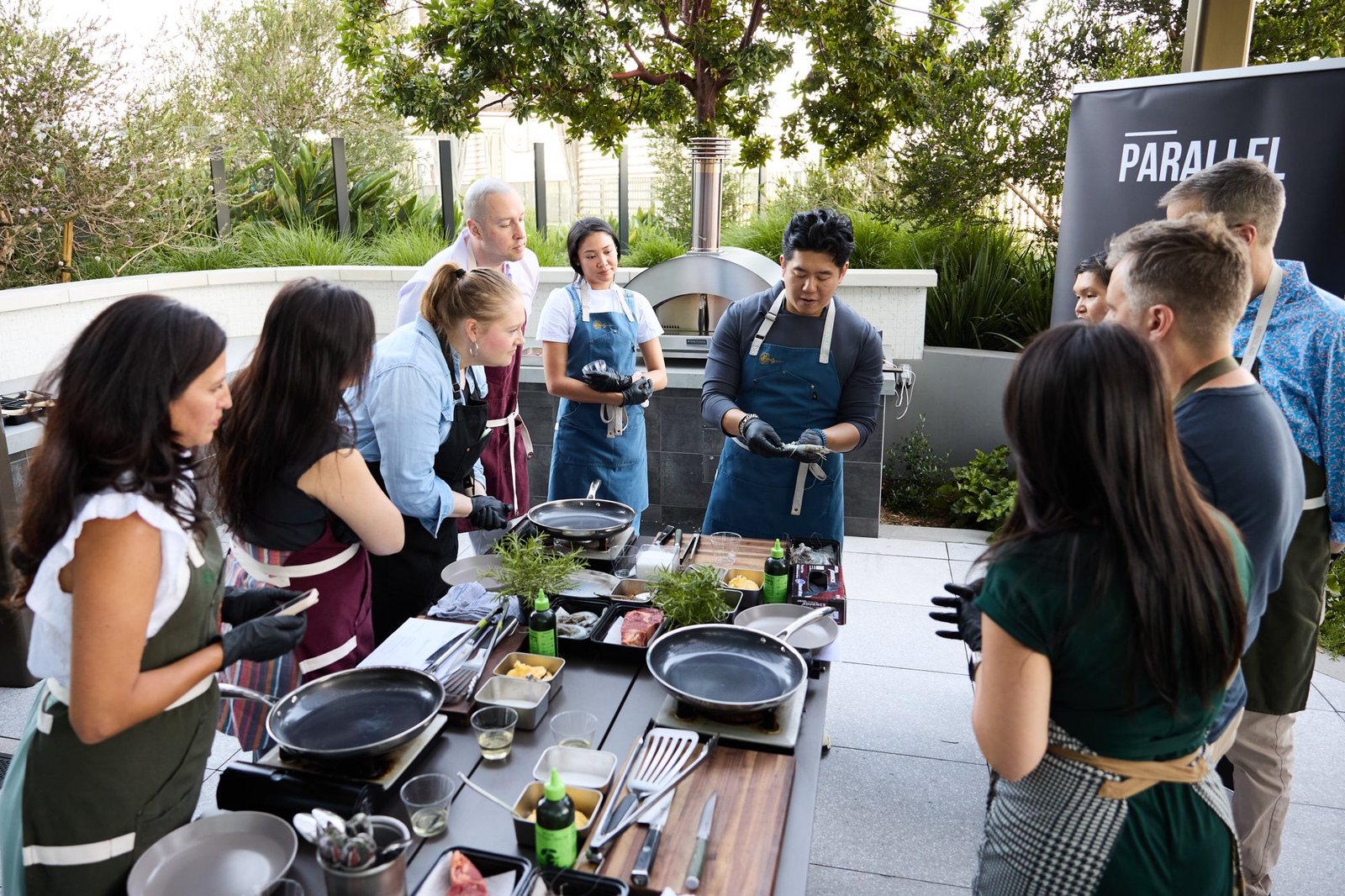 Chef Jasper Lynn leading a hands-on cooking class